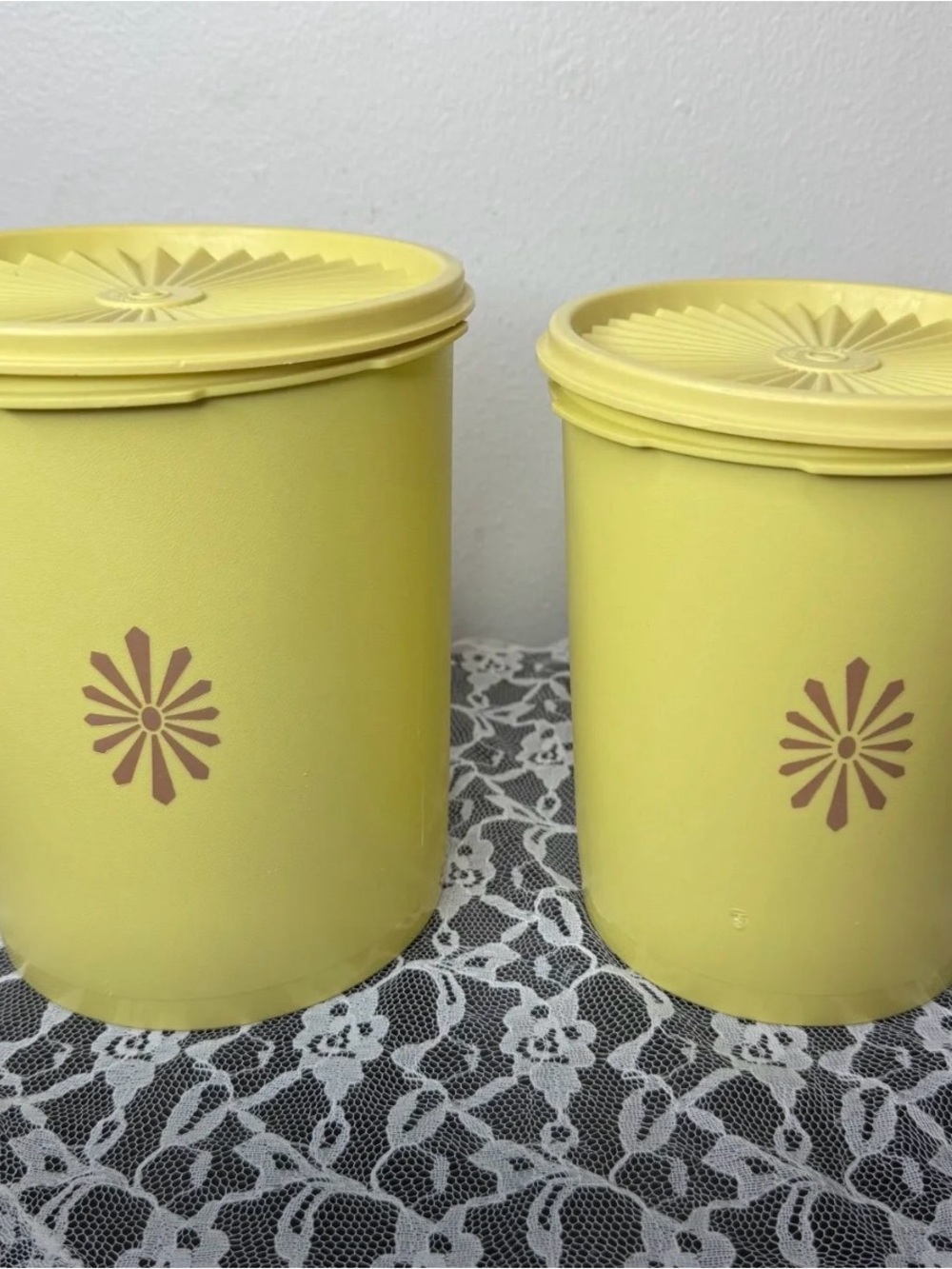 Yellow Decorative Storage Canisters - Set of 2
